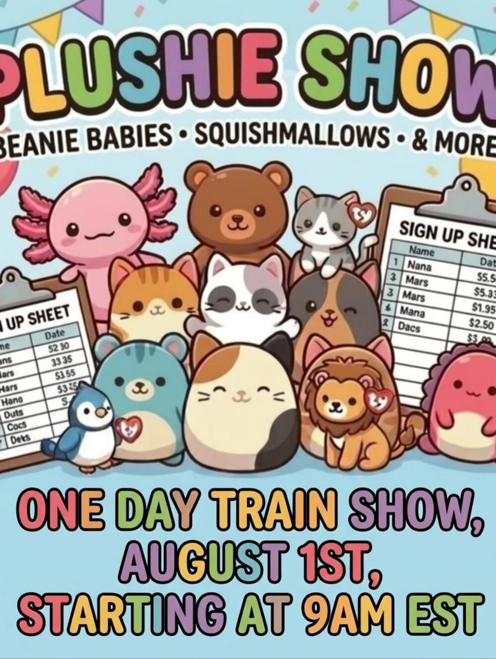 Plushie Show SignUp Sheet